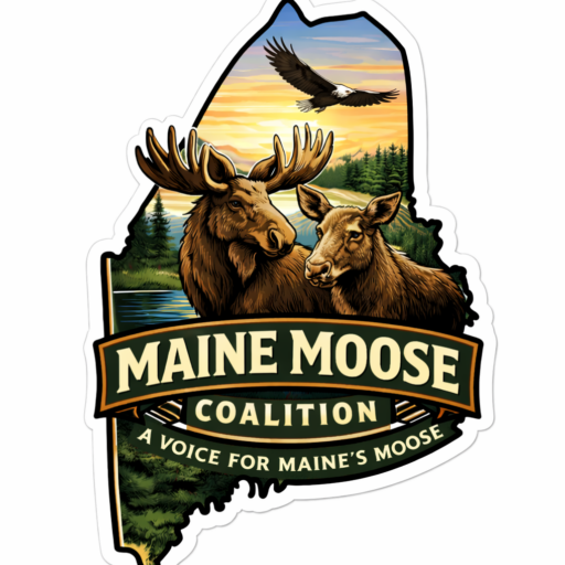 Logo of Maine Moose Coalition with moose and eagle.